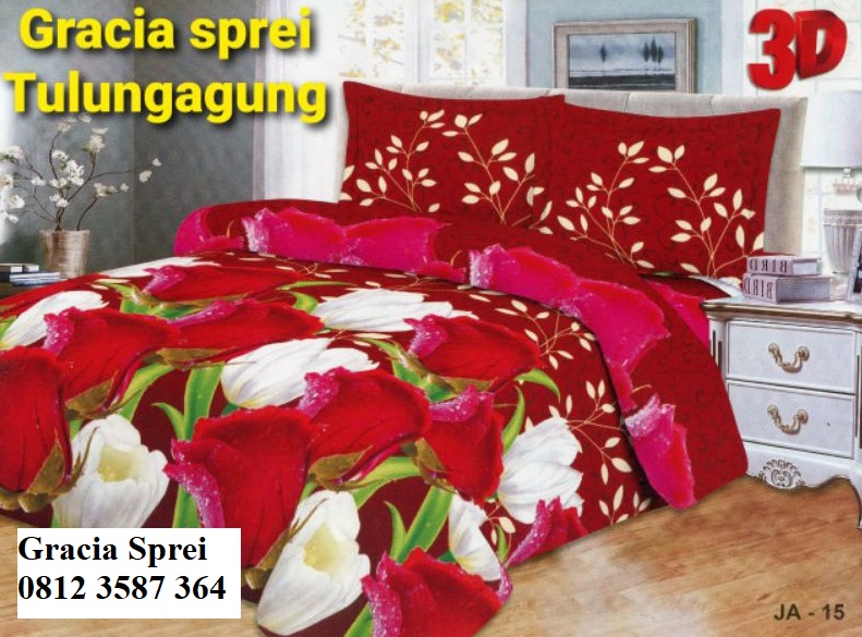 <p>Sprei Bunga Tulip dengan bahan yang tidak mudah